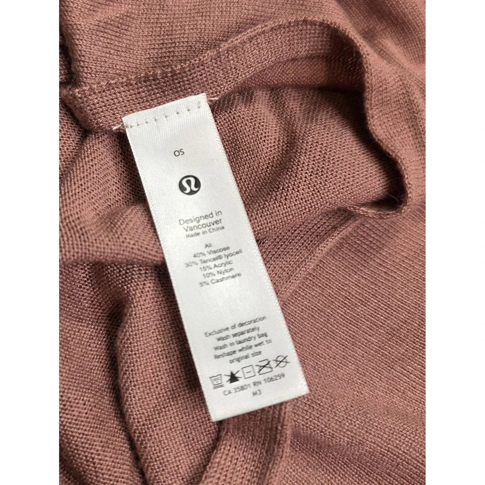 Lululemon‎ Athletica Sweater Cape Womens One Size Pink Viscose Blend V Neck Knit